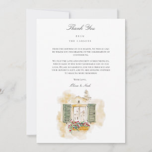 Toscane Waterverf Italiaans Bedankt Card