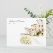 Toscane Waterverf Italiaans Repetitie Diner Kaart (Staand voorkant)