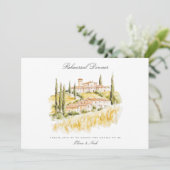 Toscane Waterverf Italiaans Repetitie Diner Kaart (Staand voorkant)