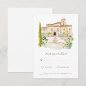 Toscane Waterverf Italiaans RSVP-kaart RSVP Kaartje (Voorkant / Achterkant)