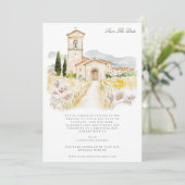 Toscane Waterverf Italiaans Save the Date Kaart (Staand voorkant)