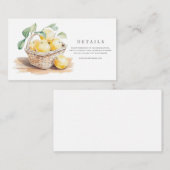 Toscane Waterverf Italiaans Trouwdetails Informatiekaartje (Voorkant / Achterkant)