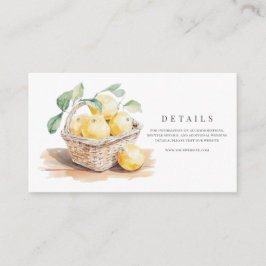 Toscane Waterverf Italiaans Trouwdetails Informatiekaartje