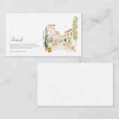 Toscane Waterverf Italiaans Trouwdetails Informatiekaartje (Voorkant / Achterkant)