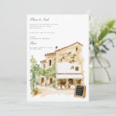 Toscane Waterverf Italiaans Verloving Uitnodiging (Staand voorkant)