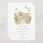 Toscane Waterverf Italiaans Verloving Uitnodiging (Voorkant / Achterkant)