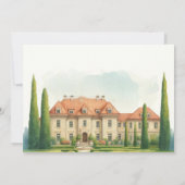 Toscane Waterverf Italiaans Villa Huwelijk RSVP Kaart (Achterkant)