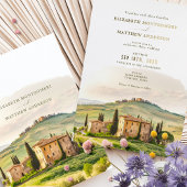 Toscane Waterverf Italië Bestemmingsweddenschap Folie Uitnodiging