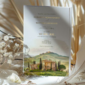 Toscane Waterverf Italië Bestemmingsweddenschap Folie Uitnodiging