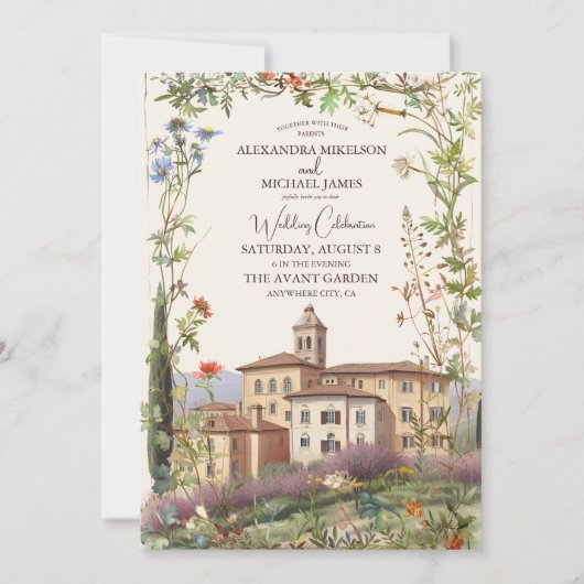 Toscane Waterverf Italië Bestemmingsweddenschap Kaart (Voorkant)