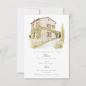 Toscane Waterverf Italië Bruidsdouche Uitnodiging (Voorkant)