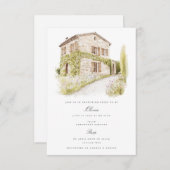 Toscane Waterverf Italië Bruidsdouche Uitnodiging (Voorkant / Achterkant)