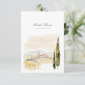 Toscane Waterverf Italië Bruidsdouche Uitnodiging (Staand voorkant)