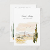 Toscane Waterverf Italië Bruidsdouche Uitnodiging (Voorkant / Achterkant)