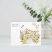 Toscane Waterverf Italië Bruidsmeisje voorstel Kaa Save The Date (Staand voorkant)