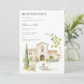 Toscane Waterverf Italië Receptie Uitnodiging Kaar (Staand voorkant)