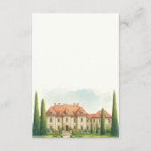 Toscane Waterverf Italië Villa Destination Wedding Informatiekaartje (Achterkant)