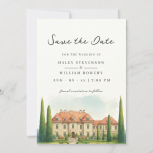 Toscane Waterverf Italië Villa Destination Wedding Save The Date