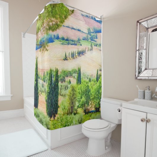 Toscane waterverf schilderij #1 douchegordijn (In situ)