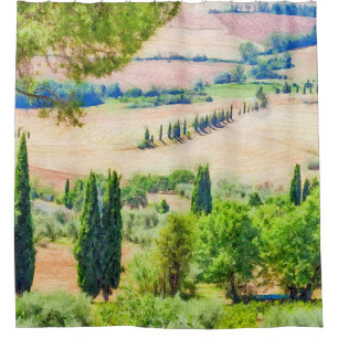 Toscane waterverf schilderij #1 douchegordijn
