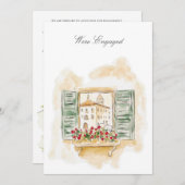 Toscane Waterverf Verloving Aankondiging Kaart (Voorkant / Achterkant)