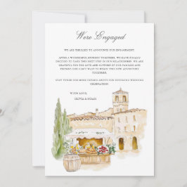 Toscane Waterverf Verloving Aankondiging Kaart