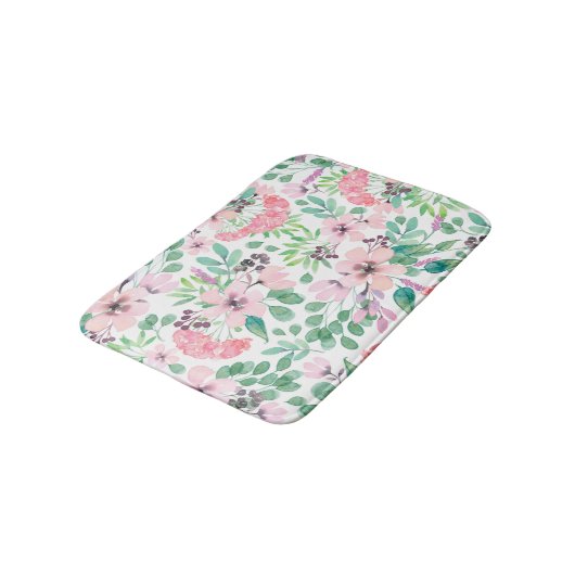Toscane Waterverven roze bloemen patroon Badmat (Gekanteld)