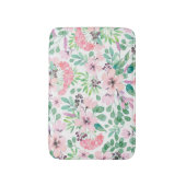 Toscane Waterverven roze bloemen patroon Badmat (Voorkant Verticaal)