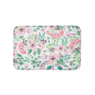 Toscane Waterverven roze bloemen patroon Badmat