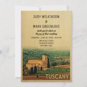 Toscane Wedding Invitation  Italië Kaart