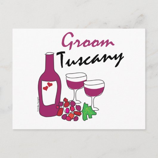 Toscane Weddings, Groom Briefkaart (Voorkant)