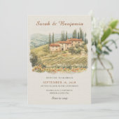 Toscane Wijngaard Bestemming Trouw Suite Kaart (Staand voorkant)