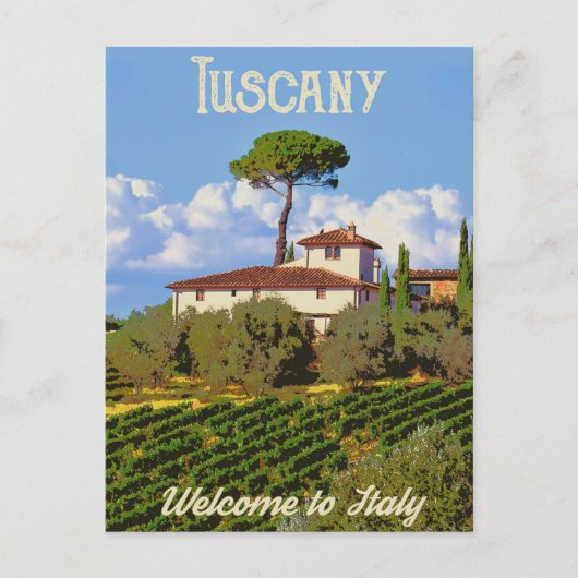 Toscane Wijngaard Briefkaart (Voorkant)