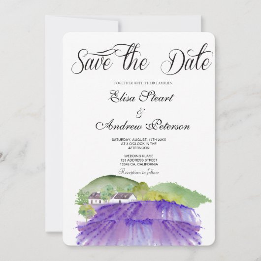 Toscane wijngaard save the date uitnodiging (Voorkant)