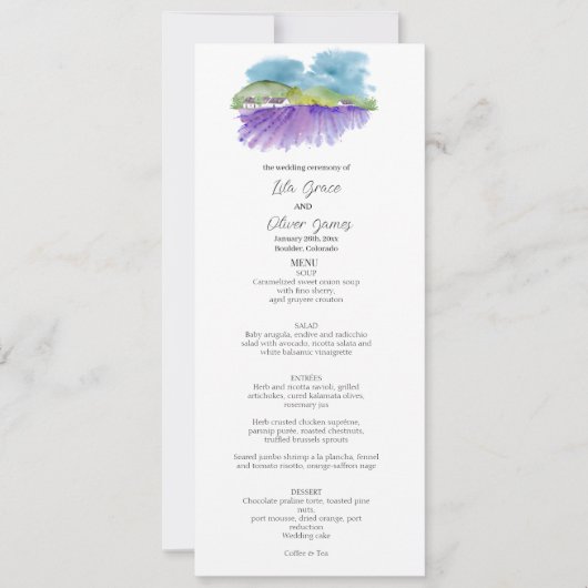 Toscane Wijngaard Trouw Menu Kaart (Voorkant)