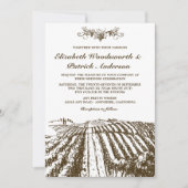 Toscane Winery Rustic Vineyard Wedding Invitations Kaart (Voorkant)