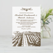Toscane Winery Rustic Vineyard Wedding Invitations Kaart (Staand voorkant)