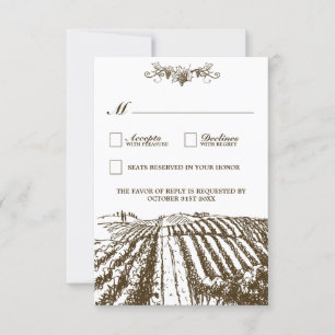 Toscane Winery Rustic Vineyard Wedding RSVP-kaarte RSVP Kaartje