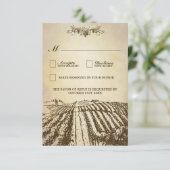 Toscane Winery Rustic Vineyard Wedding RSVP-kaarte RSVP Kaartje (Staand voorkant)