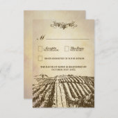 Toscane Winery Rustic Vineyard Wedding RSVP-kaarte RSVP Kaartje (Voorkant / Achterkant)