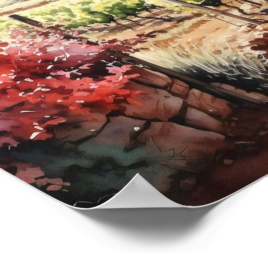 Toscane Winery Waterverf Kunst Poster (Hoek)