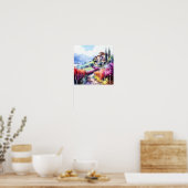 Toscane Winery Waterverf Kunst Poster (Keuken)