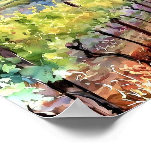 Toscane Winery Waterverf Kunst Poster (Hoek)