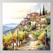 Toscane Winery Waterverf Kunst Poster (Voorkant)