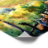 Toscane Winery Waterverf Kunst Poster (Hoek)