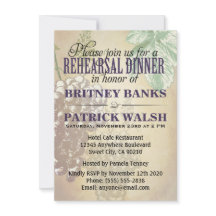 Toscane Winery Wedding Rehearsal Dinner Invitation