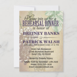 Toscane Winery Wedding Rehearsal Dinner Invitation Kaart