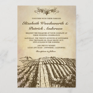 Toscane Winery Wineyard Wedding Invitations Kaart