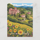 Toscane Zonnebloemvallei | Italië Reizen | Kunst Briefkaart (Voorkant)
