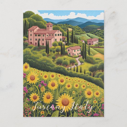 Toscane Zonnebloemvallei | Italië Reizen | Kunst Briefkaart (Voorkant)